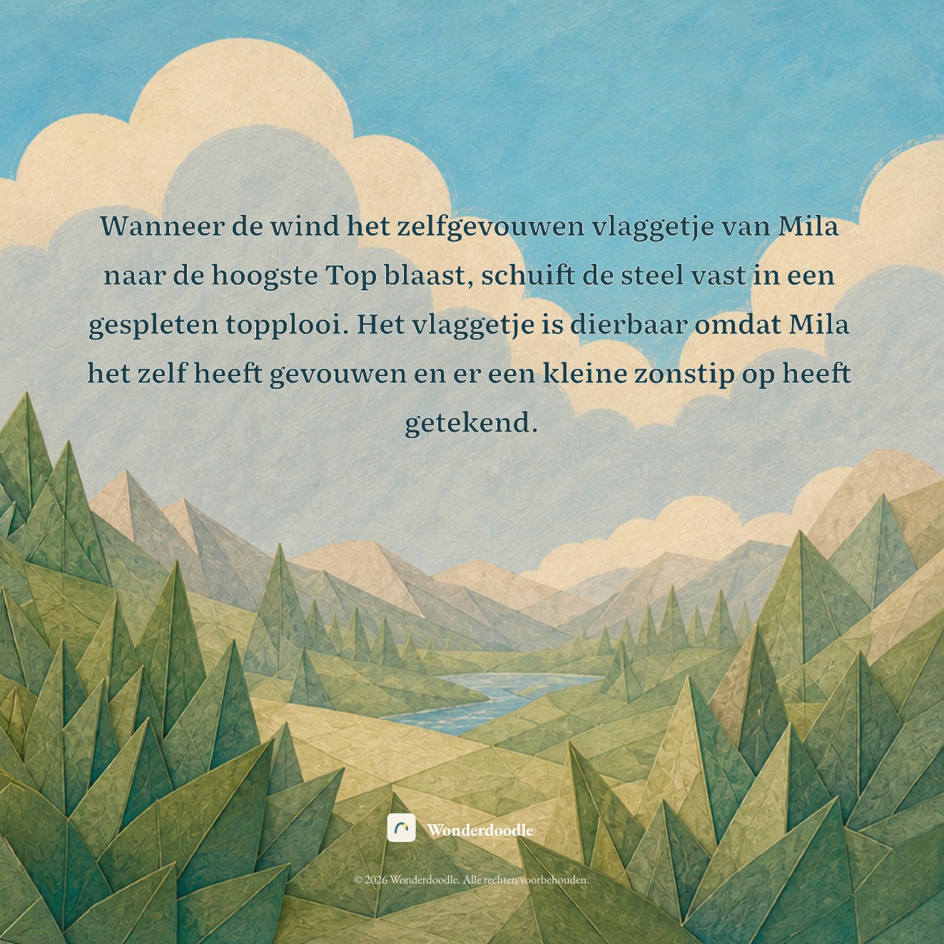 De originele tekening van Mila achterin het boek